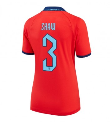 England Luke Shaw #3 Replica Away Stadium Shirt for Women World Cup 2022 Short Sleeve